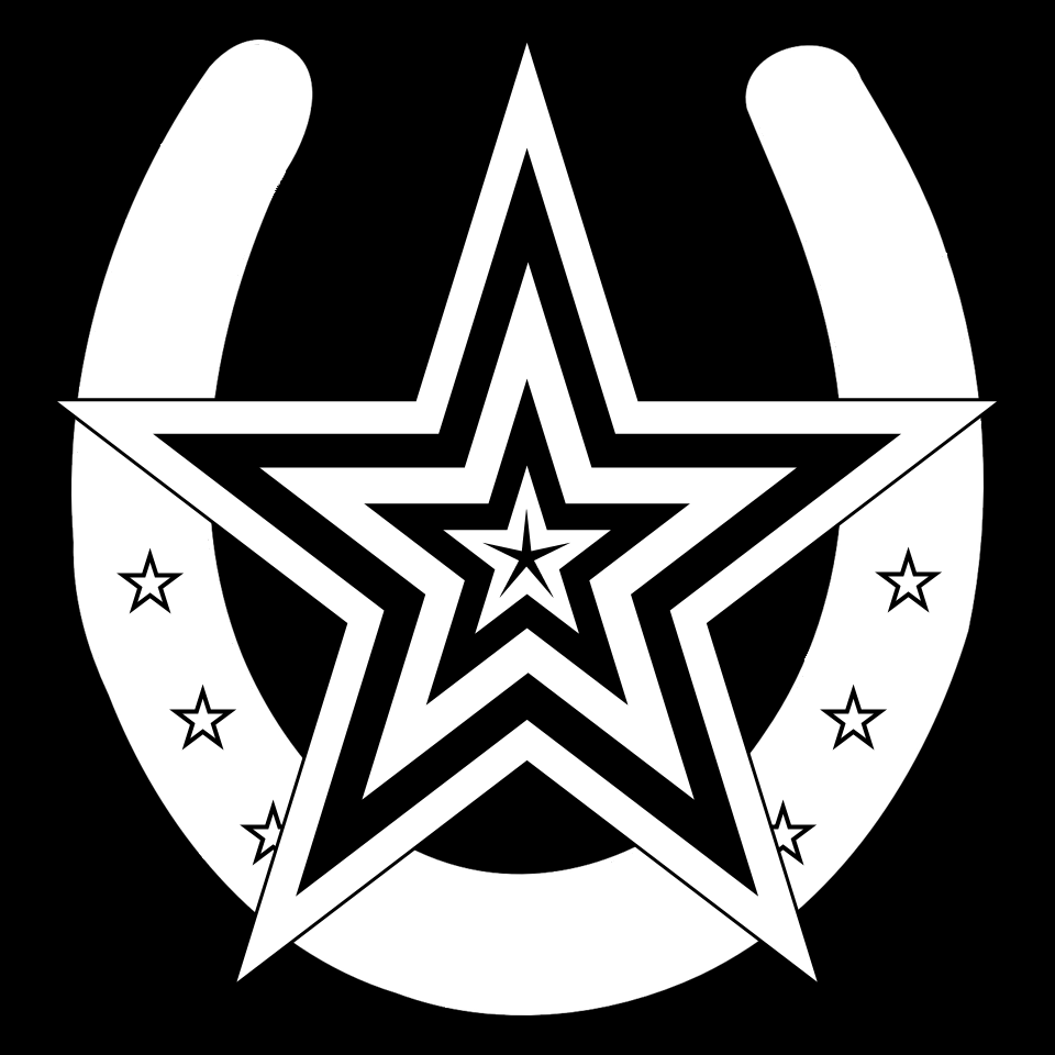 Equestrians Academy Silver Horseshoe Gold Star Logo